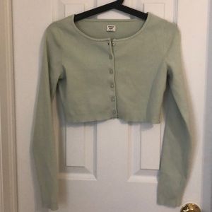 Pastel Green Cropped Cardigan